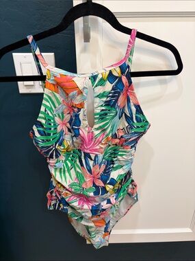 Ellen Tracy high neck one piece swimsuit